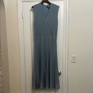 Ralph Lauren Elegant Blue Pleated Dress